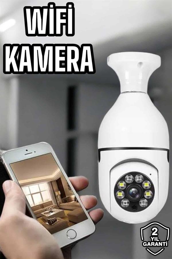 Ampul Görünümlü Güvenlik Kamerası Duylu Wifi Kamerası Dönebilen - Lisinya
