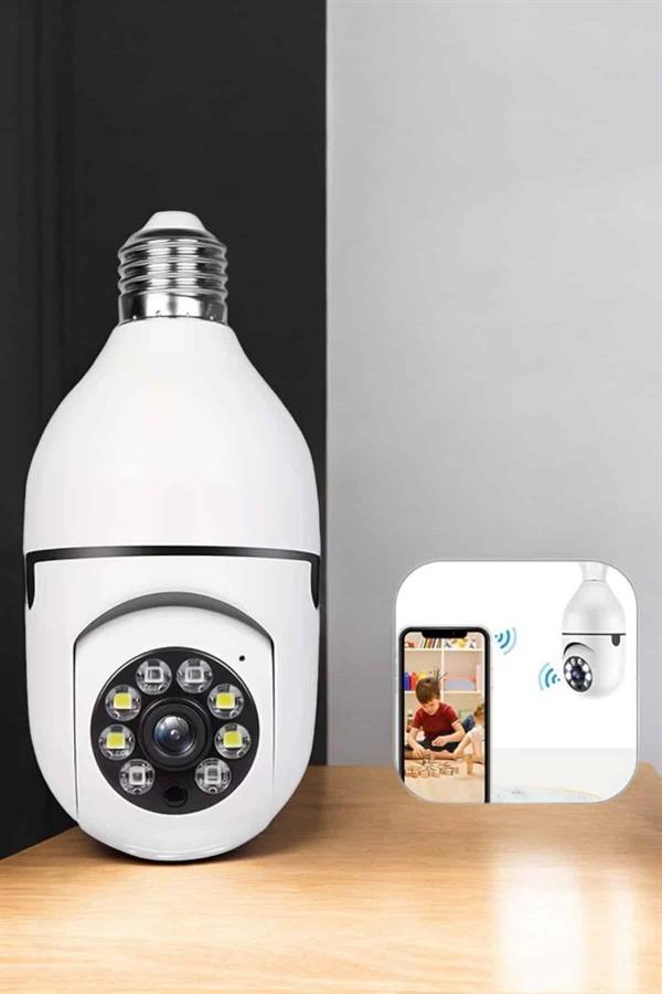 Ampul Görünümlü Güvenlik Kamerası Duylu Wifi Kamerası Dönebilen - Lisinya