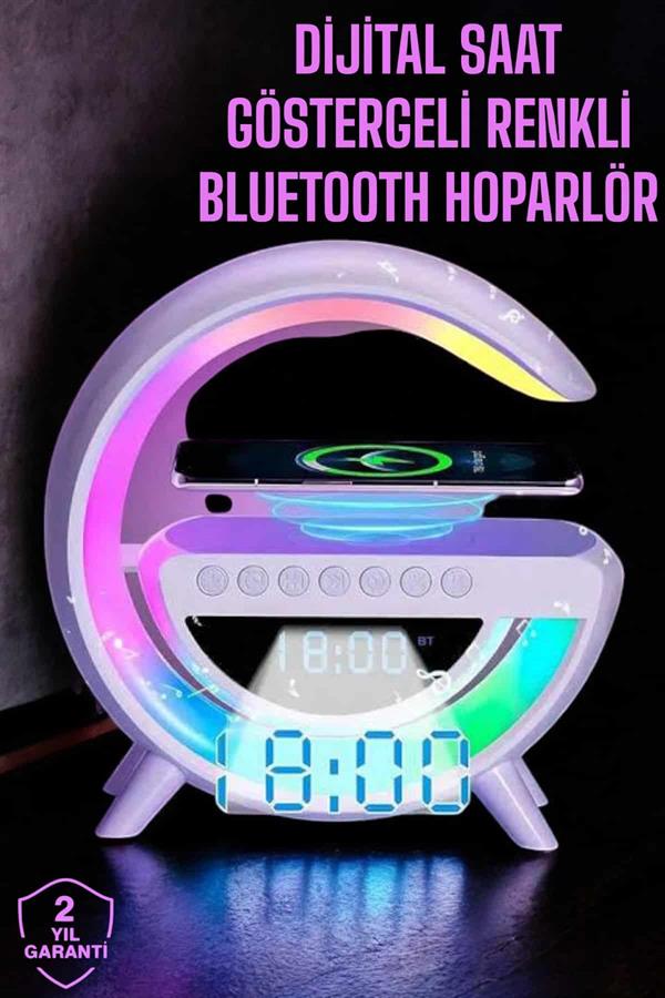 Android Uyumlu Akıllı Bluetooth Hoparlör Kablosuz Şarj Cihazı Standı - Lisinya