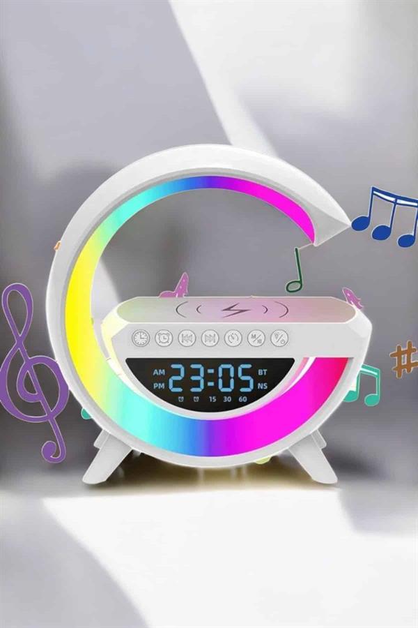 Android Uyumlu Akıllı Bluetooth Hoparlör Kablosuz Şarj Cihazı Standı - Lisinya