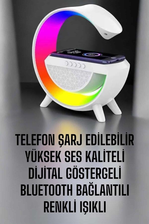 Android Uyumlu Akıllı Bluetooth Hoparlör Kablosuz Şarj Cihazı Standı - Lisinya