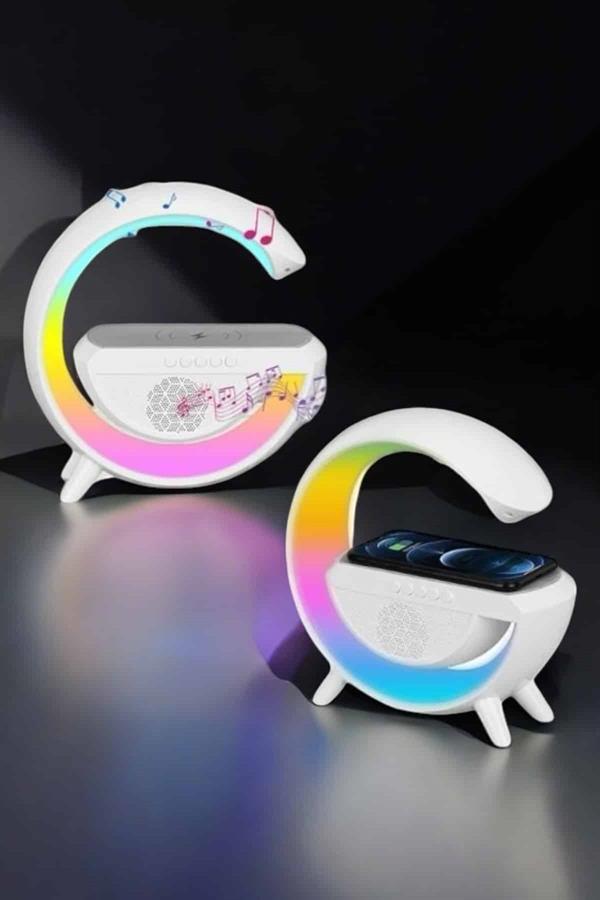 Android Uyumlu Akıllı Bluetooth Hoparlör Kablosuz Şarj Cihazı Standı - Lisinya