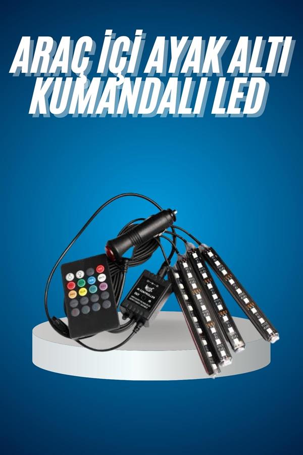 Araç Içi Aydınlatma Kumandalı 12 Led Ayak Altı Led Ambiyans Işığı Sese Duyarlı Kumandalı - Lisinya