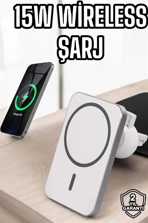 araç uyumlu Kablosuz 15W Taşınabilir Şarj Aleti Çift Kablo - Lisinya araç uyumlu Kablosuz 15W Taşınabilir Şarj Aleti Çift Kablo - Lisinya