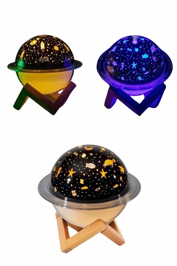 Aromaterapi Hava Nemlendirici Gece Lambası Uzay Model Satürn Oda Kokusu - Lisinya