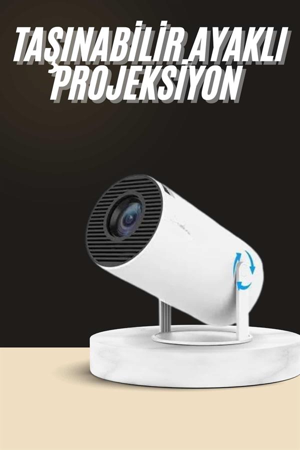 Ayaklı Projeksiyon Taşınabilir Mini Projektör Sinema Projektörü Android - Lisinya