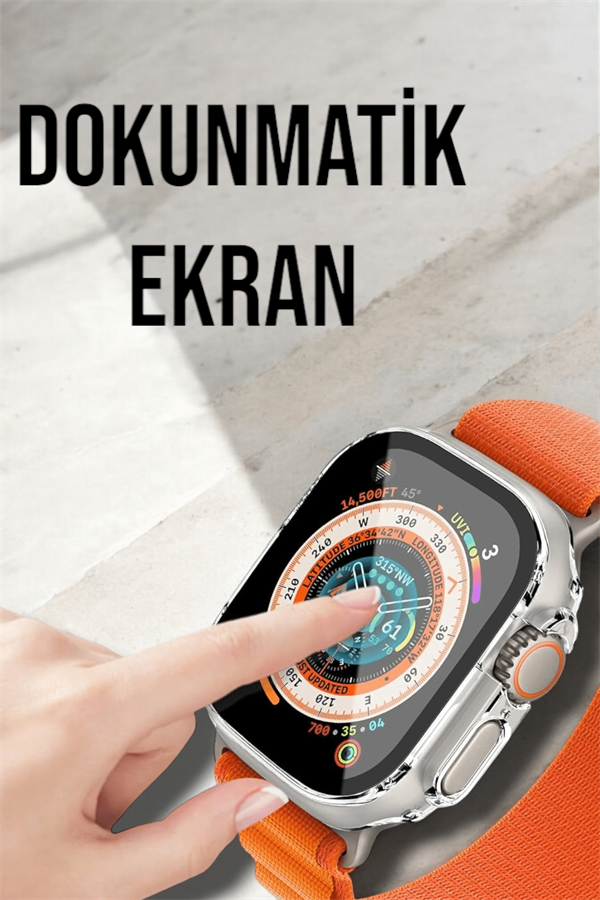Bluetooth Bağlantılı 49MM Dokunmatik Akıllı Saat Sağlık ve Spor Takip Özellikli - Lisinya