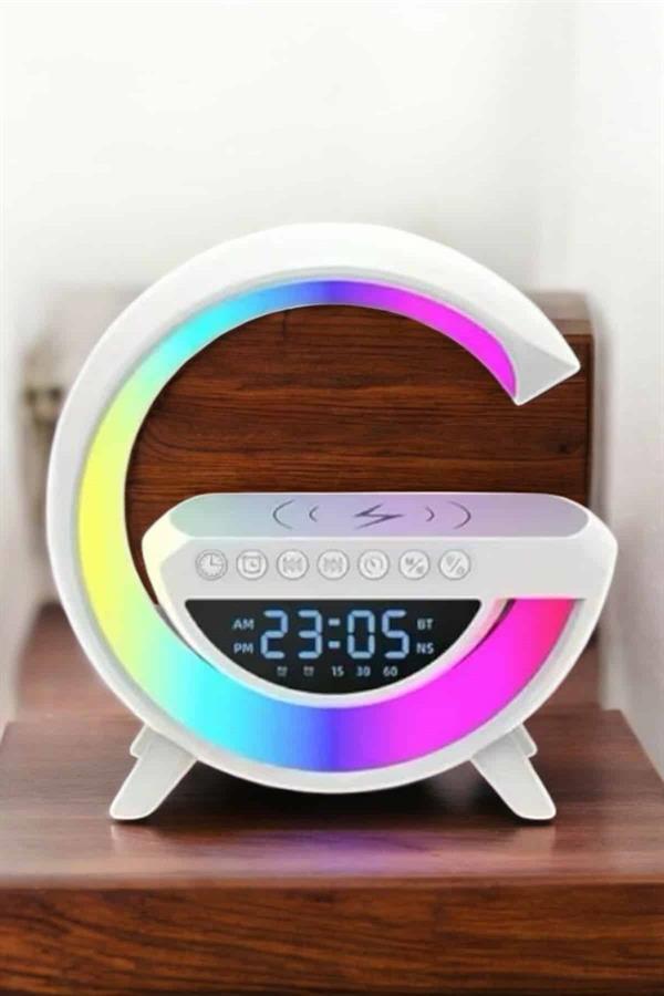 Bluetooth Hoparlör 15W Kablosuz Hızlı Şarj LED Gece Lambası - Lisinya
