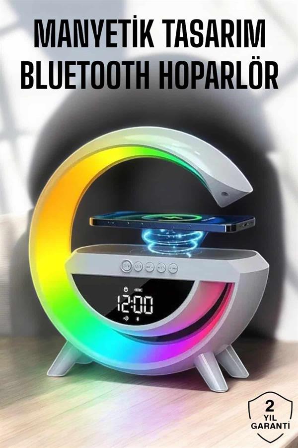 Bluetooth Hoparlör Dijital Göstergeli Wireless Şarj RGB Işıklı - Lisinya