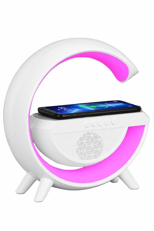 Bluetooth Hoparlör G Şekli Atmosfer Akıllı Rgb Lamba Wireless Kablosuz Şarj - Lisinya Bluetooth Hoparlör G Şekli Atmosfer Akıllı Rgb Lamba Wireless Kablosuz Şarj - Lisinya