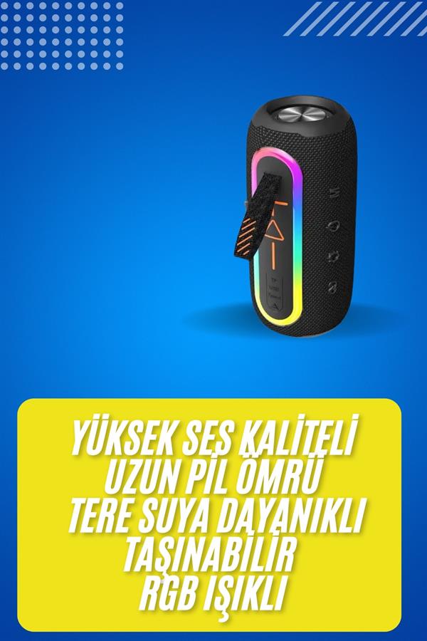 Bluetooth Hoparlör USB Şarjlı Uzun Pil Ömrü Android ve İOS Uyumlu Renkli - Lisinya
