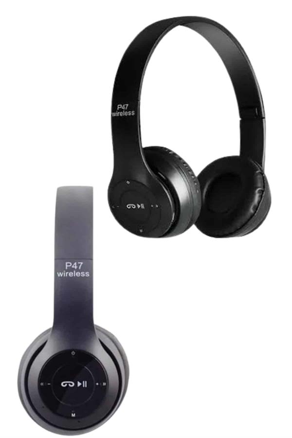 Bluetooth Kablosuz Kulaklık Siyah Wireless 5.0 Kulak Üstü Uzun Pil Ömrü - Lisinya