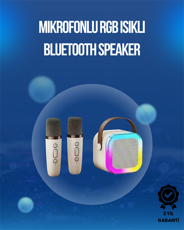 Bluetooth, USB ve AUX Girişli Çok Fonksiyonlu Karaoke Hoparlör - Lisinya