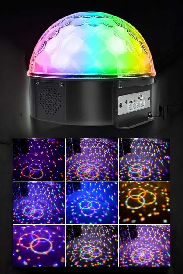 Bluetooth ve Uzaktan Kumandalı Çok Renkli Masaüstü Disko Topu - Lisinya