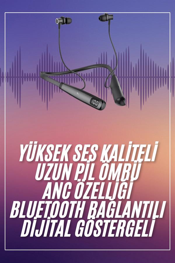 Boyun Askılı 100 Saat Kablosuz Kulaklık Göstergeli Bluetooth Kulaklık - Lisinya