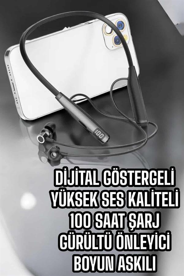 Boyun Bantlı Bluetooth Kulaklık Yüksek Ses Kaliteli 100 Saat Kulaklık - Lisinya