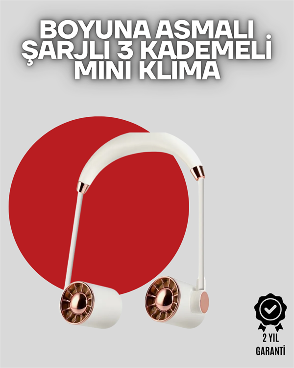 Boyuna Asılan Taşınabilir Küçük Fan | Turbo Motor, 5 Kanat, Katlanabilir Gövde - Lisinya