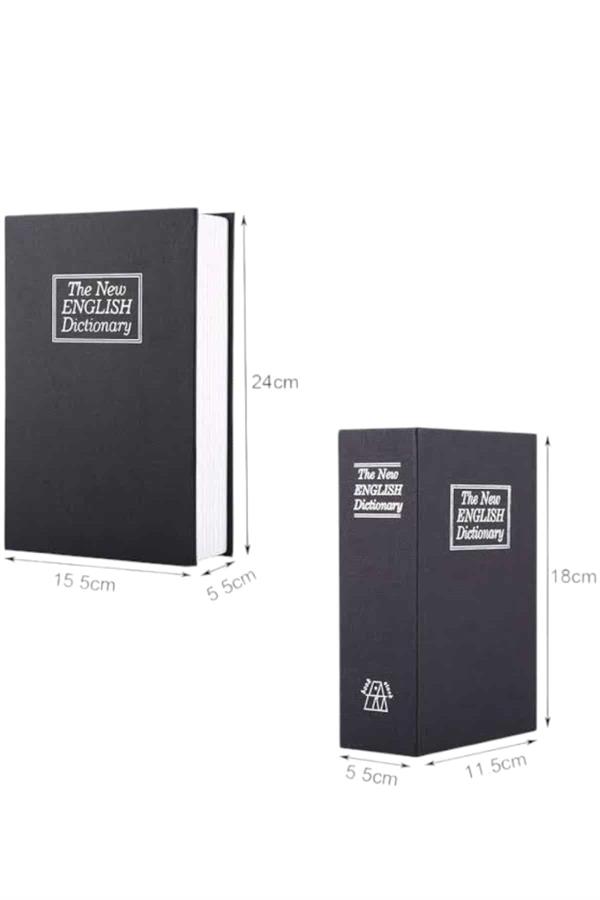 Büyük Boy Anahtarlı Kitap Görünümlü Gizli Kasa Çelik Kasa Altın Kasası - Lisinya