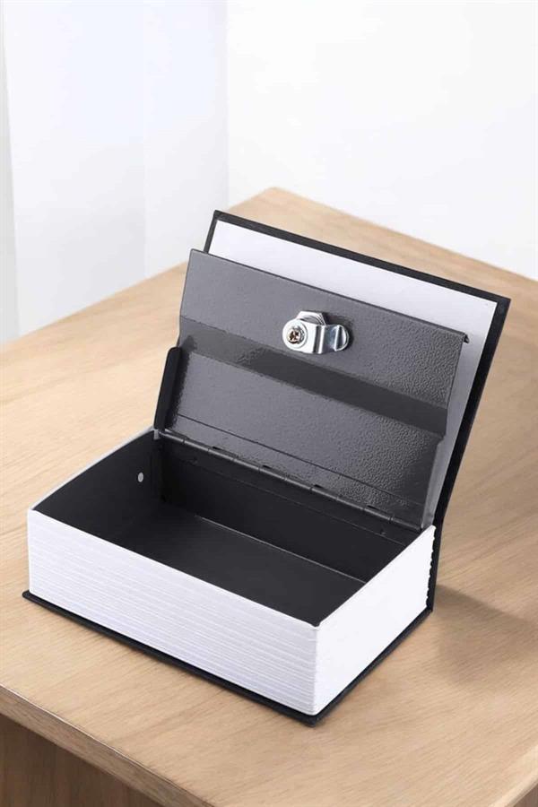 Büyük Boy Anahtarlı Kitap Görünümlü Gizli Kasa Çelik Kasa Altın Kasası - Lisinya