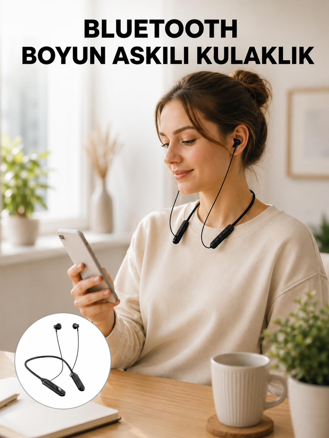 Ergonomik Tasarımlı Bluetooth Kulaklık – Gürültü Azaltmalı, Manyetik - Lisinya Ergonomik Tasarımlı Bluetooth Kulaklık – Gürültü Azaltmalı, Manyetik - Lisinya