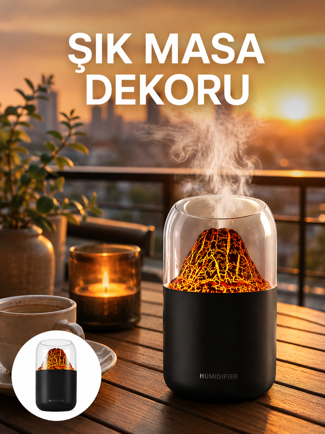 Büyük Kapasiteli Aromaterapi Cihazı – 280 ml Su Haznesi - Lisinya