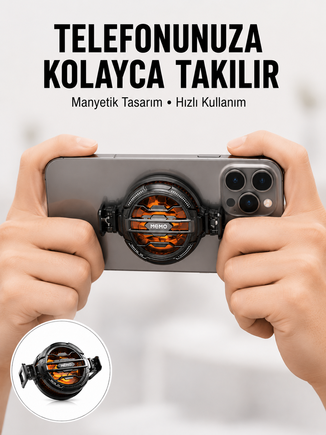 Telefon Soğutucu | LED Işık Efektli | Power Aparatlı | Sessiz ve Taşınabilir Model - Lisinya