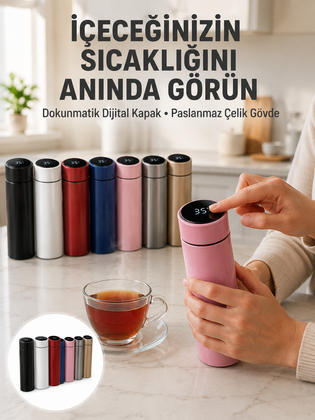 Yüksek Isı Korumasına Sahip Taşınabilir Çelik Termos - Lisinya Yüksek Isı Korumasına Sahip Taşınabilir Çelik Termos - Lisinya