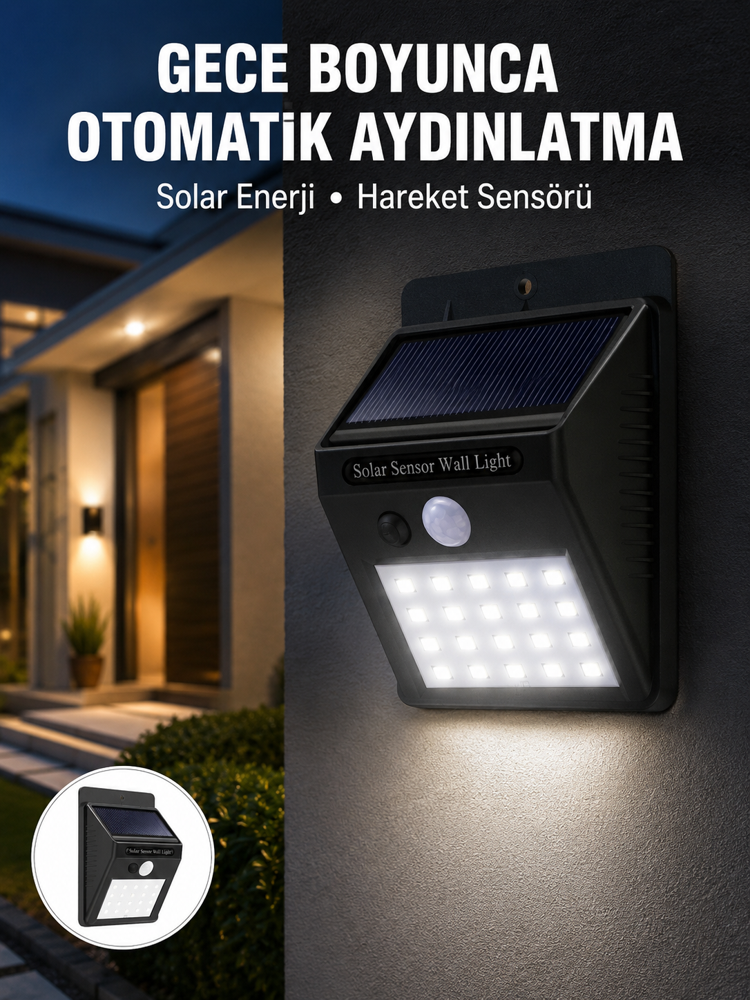 Su Geçirmez 20 LED Solar Aydınlatma | Dış Mekan için PIR Hareket Sensörü ile Akıllı Işık - Lisinya Su Geçirmez 20 LED Solar Aydınlatma | Dış Mekan için PIR Hareket Sensörü ile Akıllı Işık - Lisinya