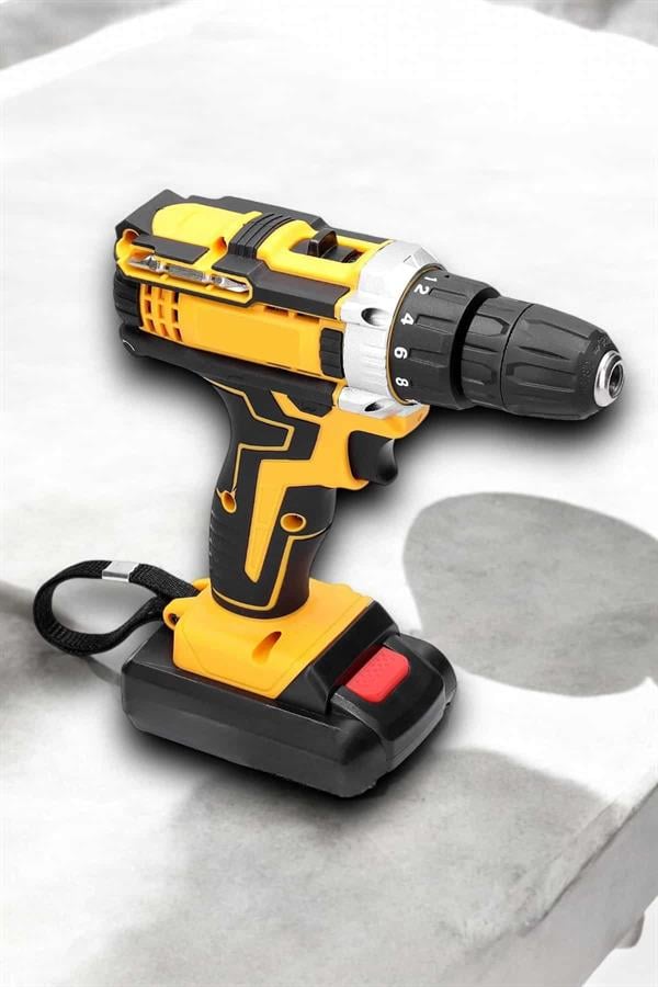 Çift Bataryalı Metal Dişli Darbeli Şarjlı Matkap Seti 24W Güç ve 24 Parça Aksesuar - Lisinya