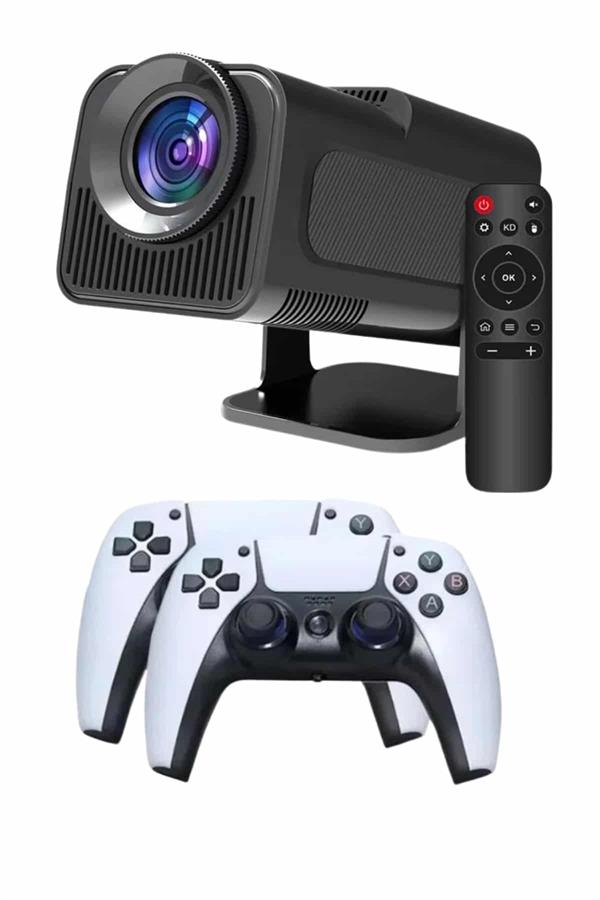 Çift Kollu Game Box Projeksiyon Cihazı Kumandalı Android Tv Dahili Hoparlör - Lisinya