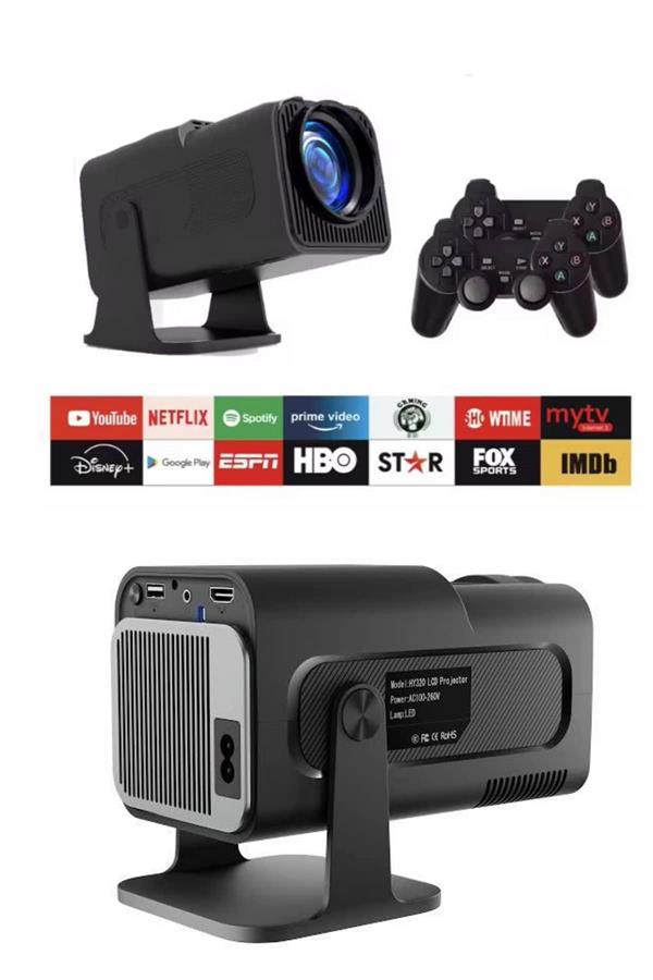 Çift Kollu Projeksiyon Taşınabilir Game Projektör Full Hd 1080P 4k Projeksiyon Gamepad - Lisinya