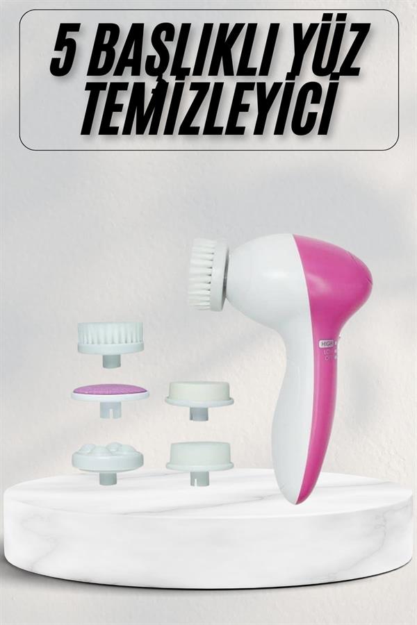 Cilt Temizleme ve Masaj Aleti 5 Başlıklı Akne ve Sivilce Önleyici - Lisinya