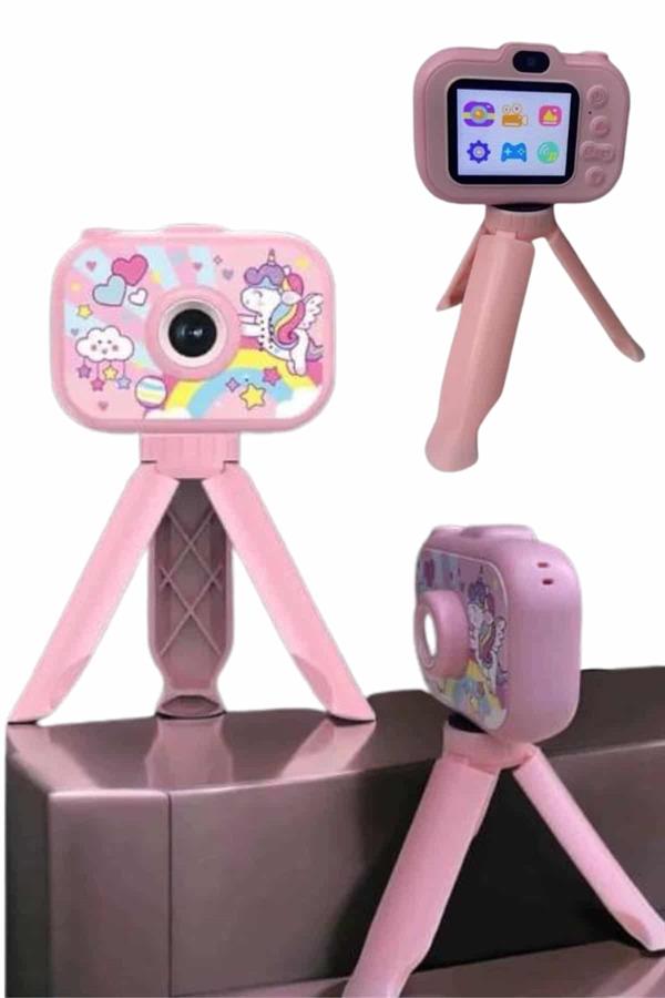Çocuklara Özel Ayaklı Mini Fotoğraf Makinesi Dijital LCD Ekran - Lisinya