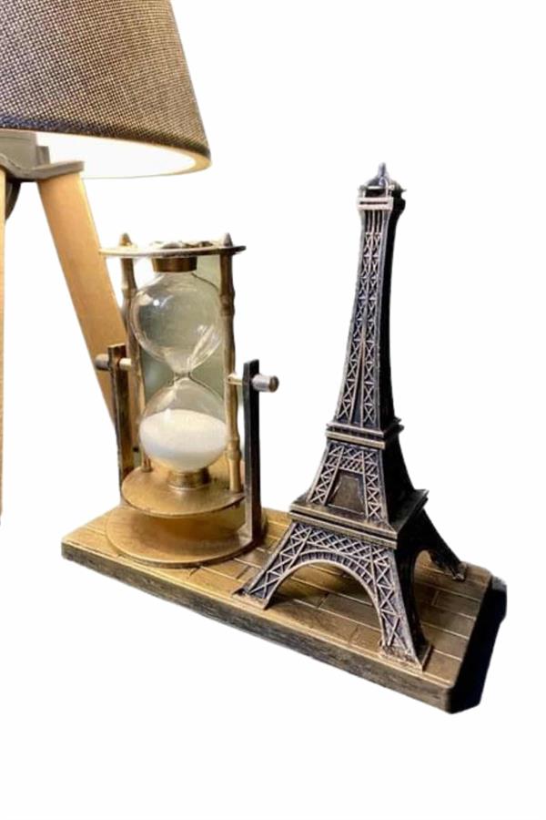 Dekoratif Eyfel Kulesi ve Kum Saati Vintage Tarzı Masa Süsü Biblo - Lisinya