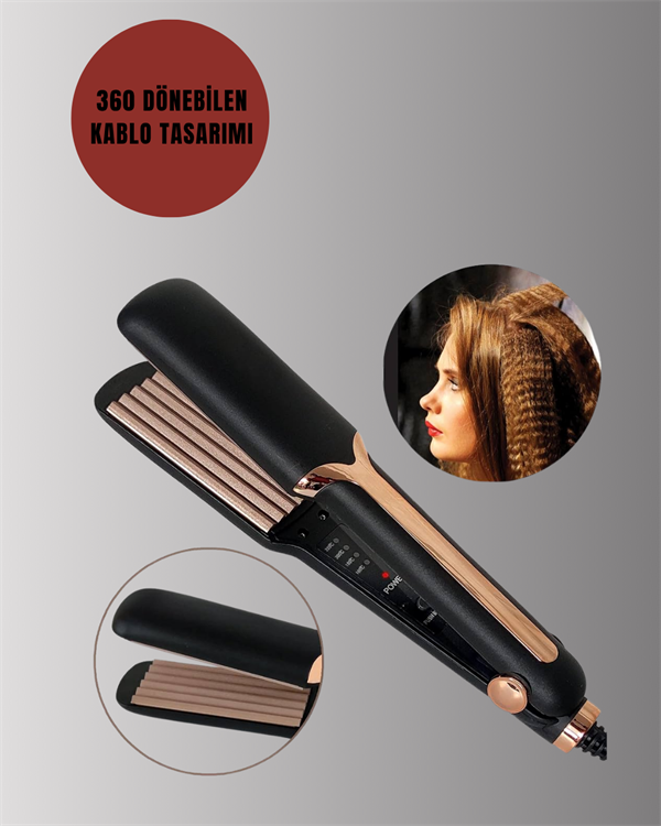 DP-134 Saç Tost Makinesi 220°C Isı Ayarlı, 360° Dönebilen Kablo - Lisinya