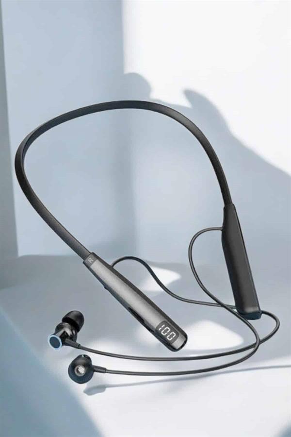 Dijital Göstergeli Kulak İçi Kablosuz Bluetooth Kulaklık Boyun Bantlı - Lisinya