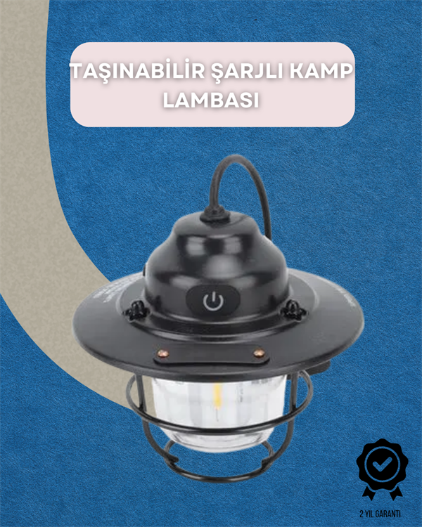 Dış Mekan İçin Şık LED Fener – 4400mAh Pil, IPX4 Su Geçirmez, Asılabilir - Lisinya