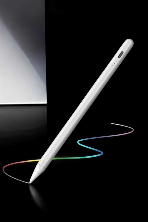 Dokunmatik Kalem Beyaz Şarjlı Yedek Uçlu Android ve İOS Uyumlu - Lisinya