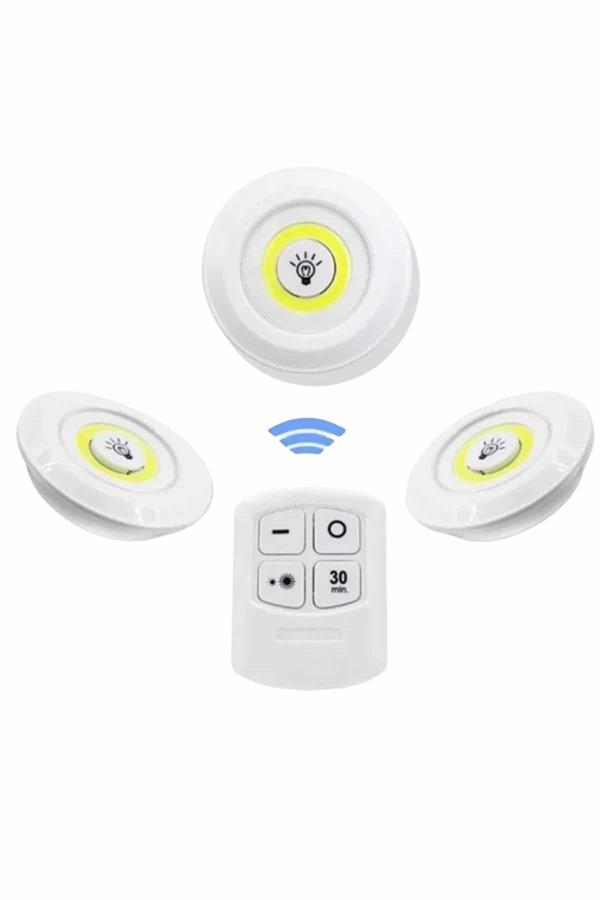Dolap Işığı Mutfak Rafı Işığı Uzaktan Kumandalı 3 Lü Spot Led Lamba - Lisinya Dolap Işığı Mutfak Rafı Işığı Uzaktan Kumandalı 3 Lü Spot Led Lamba - Lisinya