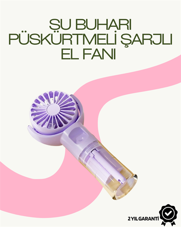 Dönen Su Sisli El Fanı – 4 Kademeli Rüzgar, Şeffaf Su Haznesi, Sessiz Çalışma - Lisinya