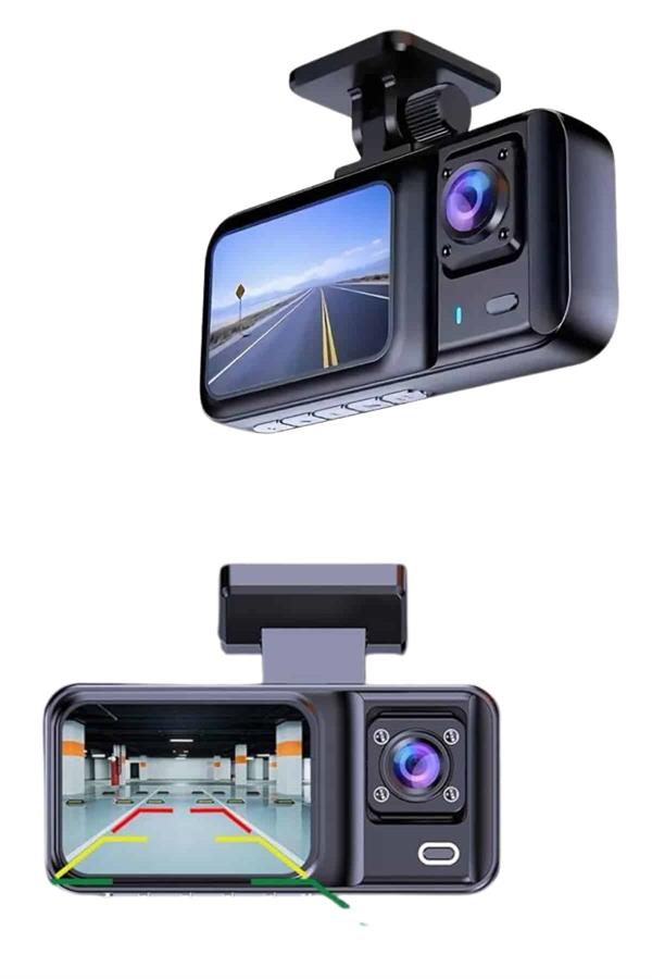 DVR Araç İçi Kamera Ön ve İç Kamera 2 İnç Ekranlı Çift Kamera - Lisinya