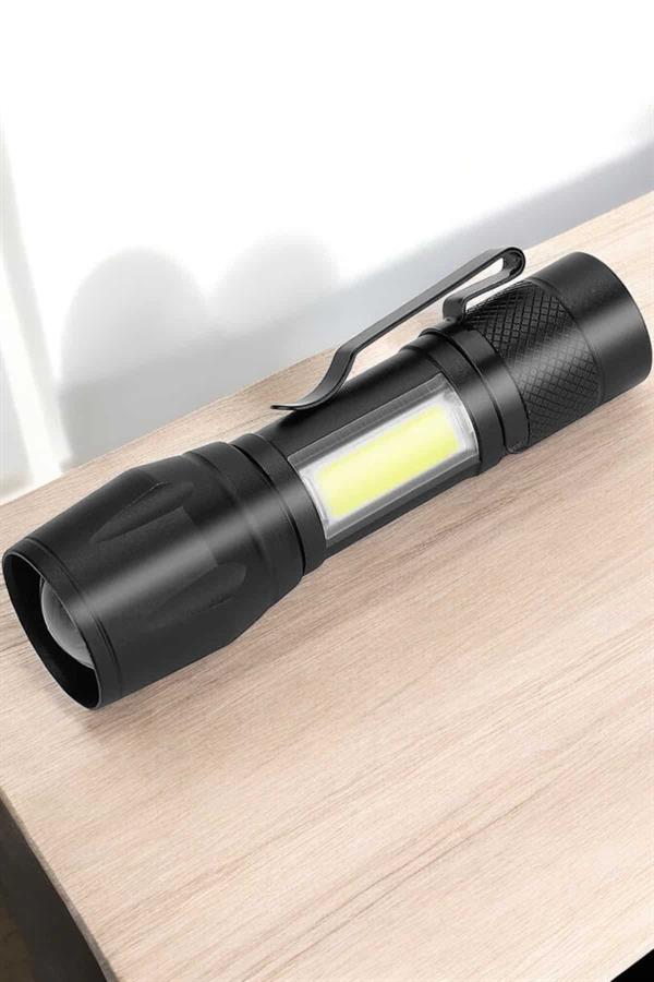 El Feneri Led USB Şarjlı Zoom Mini Led Işık Acil Durum Feneri - Lisinya