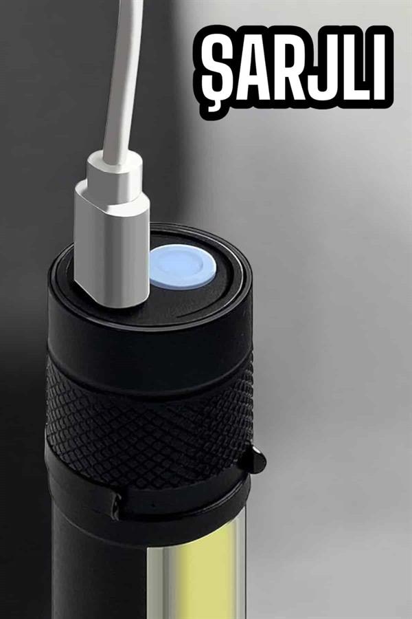 El Feneri Led USB Şarjlı Zoom Mini Led Işık Acil Durum Feneri - Lisinya