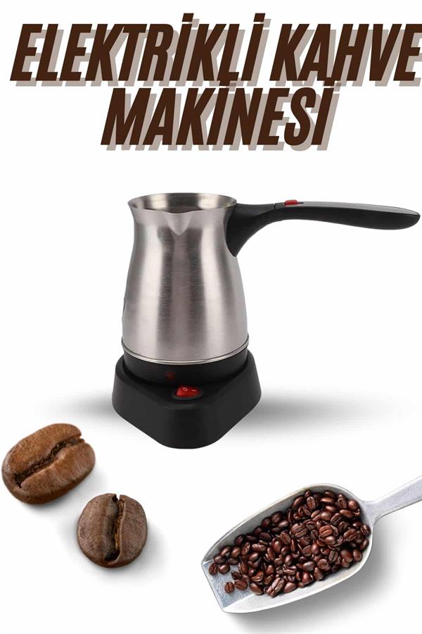 Elektrikli Cezve 800 Watt Paslanmaz Çelik Türk Kahve Makinesi Saplı - Lisinya