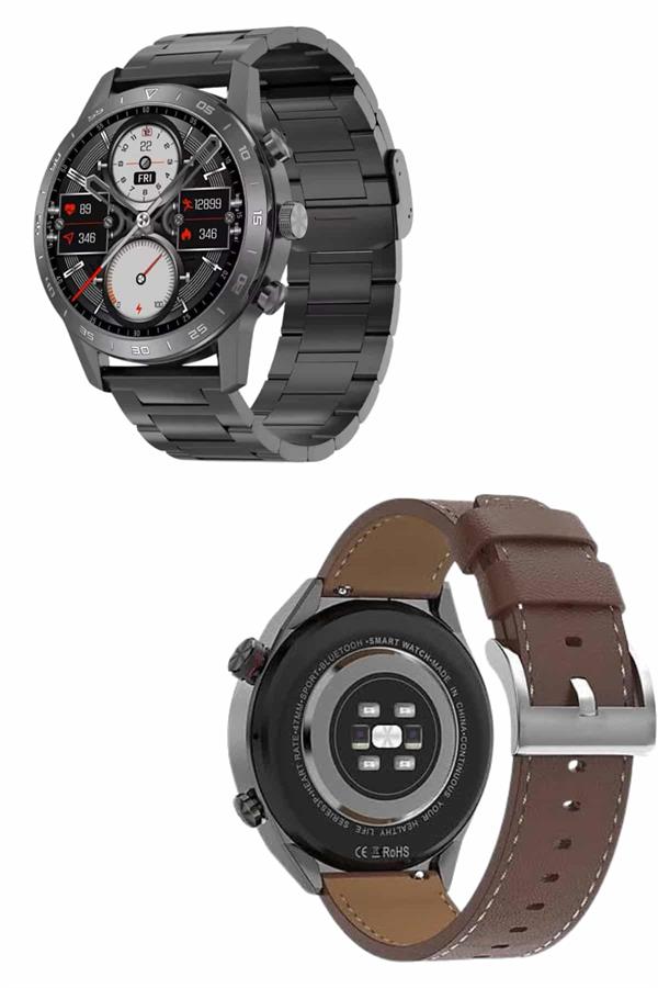 Erkeklere Özel Akıllı Saat Çelik Kordon Bluetooth Bağlantılı İOS ve Android Uyumlu - Lisinya