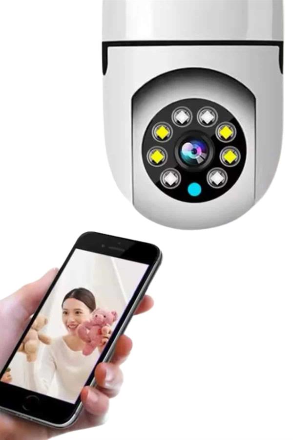 Ev Kamerası Wifi Kamerası Gece Görüşlü Akıllı Ampül Kamera - Lisinya