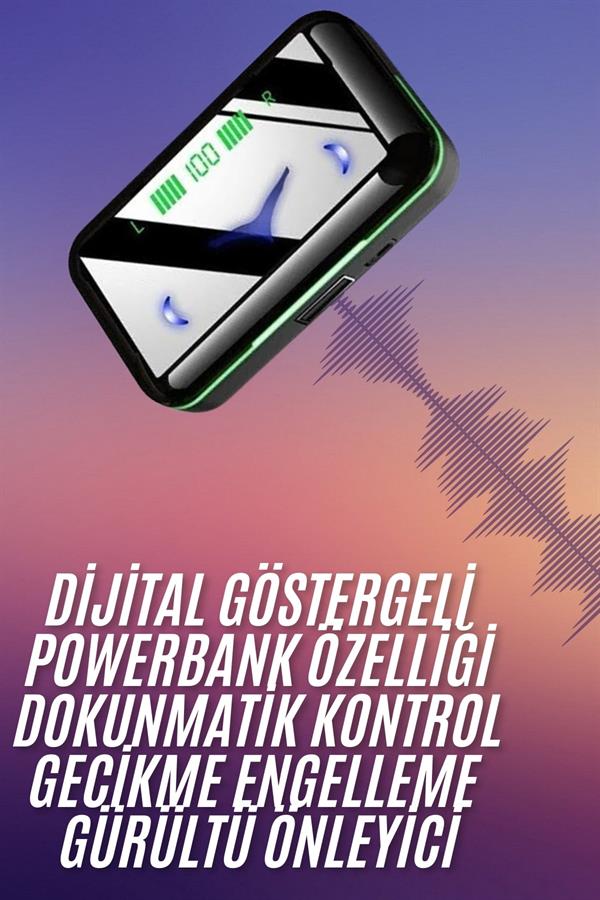 Extra Bass Kablosuz Kulaklık Işıklı Bluetooth Kulaklık Powerbank Özellikli - Lisinya