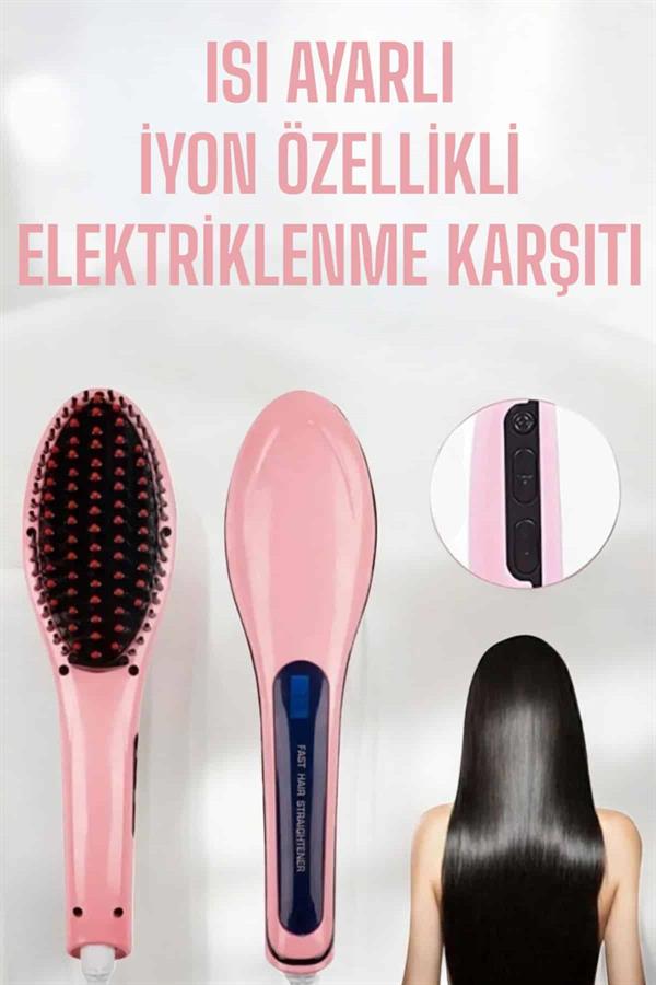 Fön Etkili Saç Düzleştirici Tarak Yıpranma Karşıtı Döner Kablo Isı Ayarlı - Lisinya