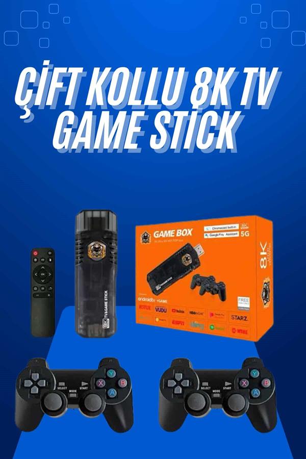 Game Stick Çift Oyun Konsolu Smart TV Game Box 8k Ultra HD 64 Gb - Lisinya