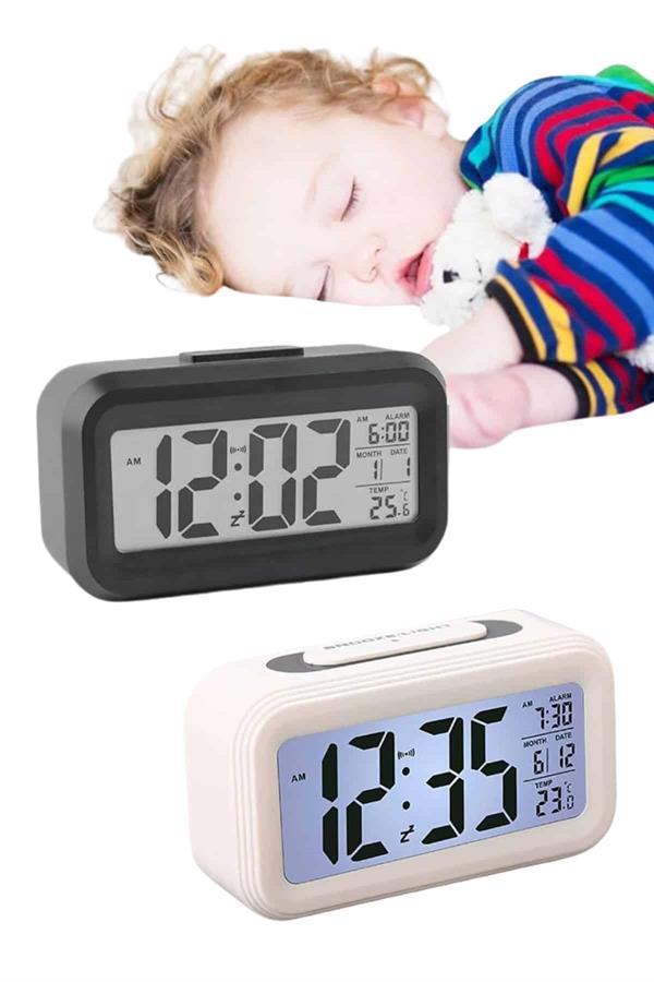 Gece Dijital Masa Saati Dijital Alarmlı Led Ekran Pilli Çalar Saat - Lisinya